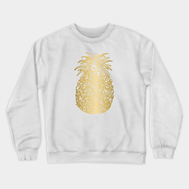 Gold Pineapple Design Crewneck Sweatshirt by PurposelyDesigned